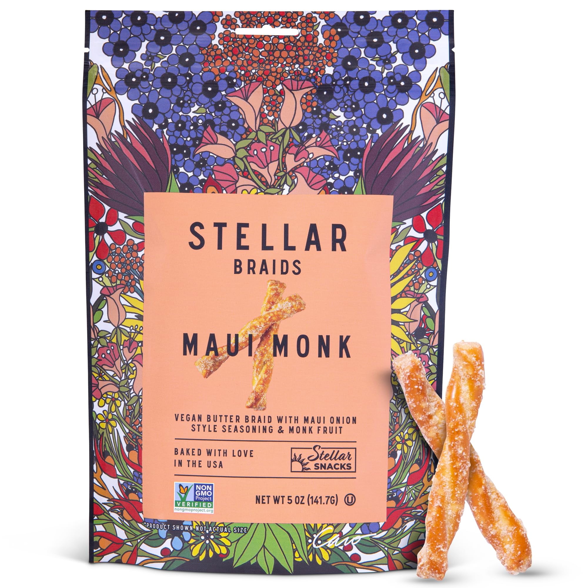 Stellar Pretzel Braids, Maui Monk Sweet Onion, GBM15 Oz (Pack of 6 ...