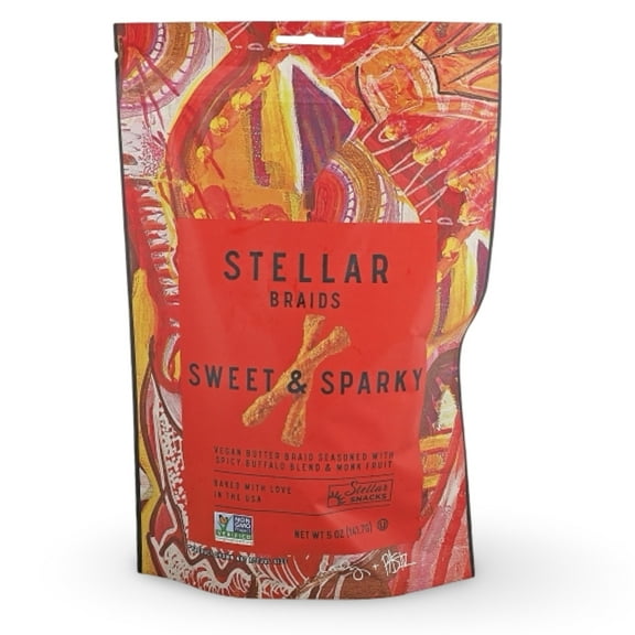 Stellar Pretzel Braids, Sweet & Sparky, Spicy Buffalo, 6 Bags (5 oz each)