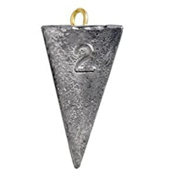 Stellar Pyramid Sinker (2 Ounce 10 Pack) Fishing Weights, Fishing Sinkers for Saltwater Freshwater Fishing Gear Tackle