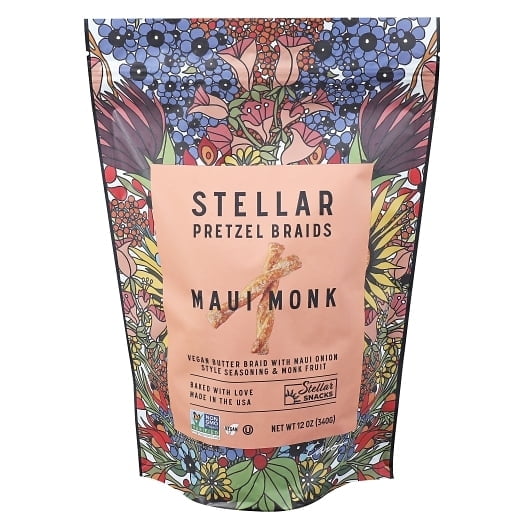 Stellar Snacks Maui Monk Pretzel Braids Resealable Pouch, 12 Ounce