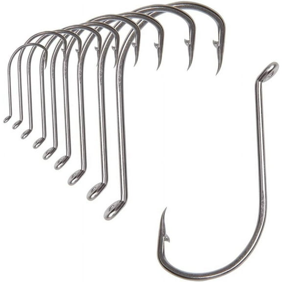 Stellar UltraPoint Wide Gap Offset 3/0 J-Hook (100 Pack)| For Catfish, carp, bluegill to Tuna | Saltwater or Freshwater Fishing Hooks
