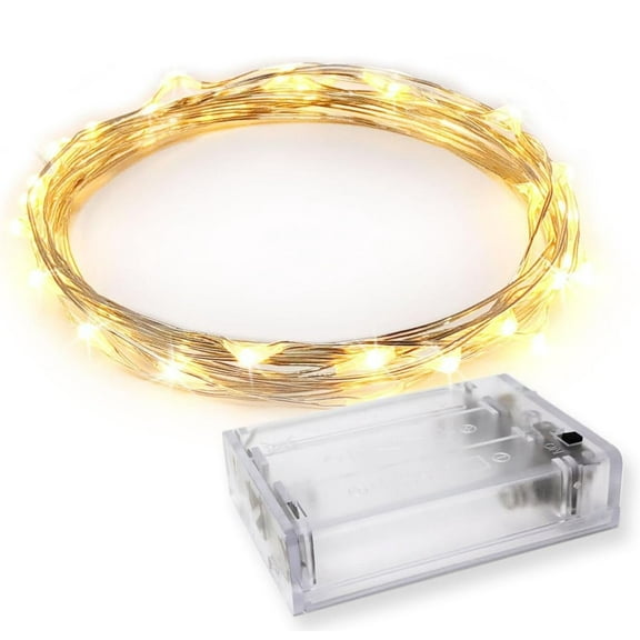 Stellar V Fairy String Lights 10ft Warm White Light LED Indoor Use for Crafts & Decor Includes Timer