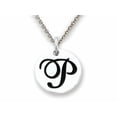 thumbnail image 1 of Stellar White 925 Sterling Silver Initial P Personalized Alphabet Disc Pendant Necklace Chain Included, 1 of 4