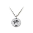 thumbnail image 1 of Stellar White� 925 Sterling Silver Outline Paw Print Disc Pendant Necklace - Chain Included, 1 of 4