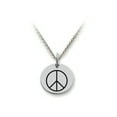 thumbnail image 1 of Stellar White� 925 Sterling Silver Peace Sign Disc Pendant Necklace - Chain Included, 1 of 4
