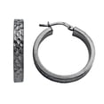 thumbnail image 1 of Stellar White� Black Rhodium Bright Cut Hoop Earrings, 1 of 6