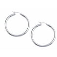 thumbnail image 1 of Stellar White� Rhodium 3mm X 40mm Tubing Hoop Earrings, 1 of 6