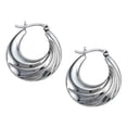 thumbnail image 1 of Stellar White� Rhodium Medium Oval Polished Hoop Earrings, 1 of 6