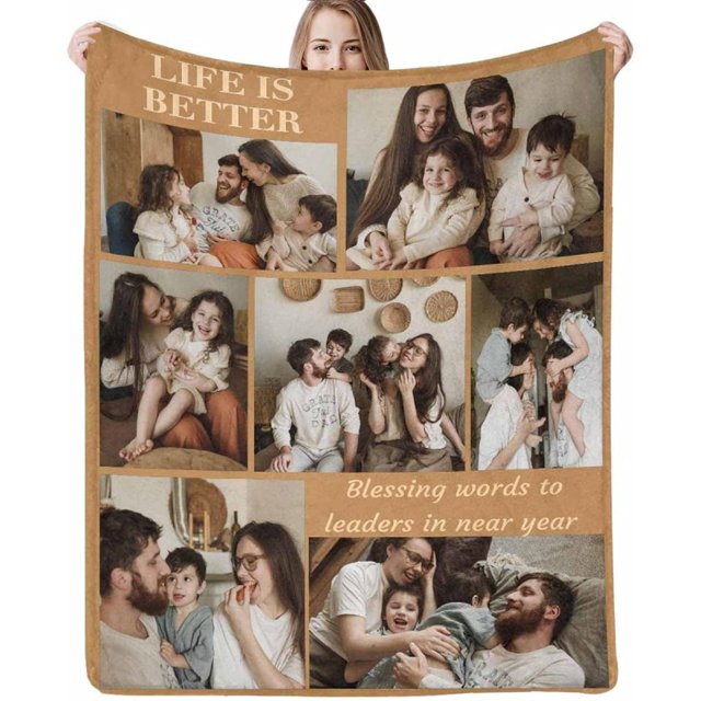 StellarStyle Custom Blanket with Photo Text Personalized Gifts Made in