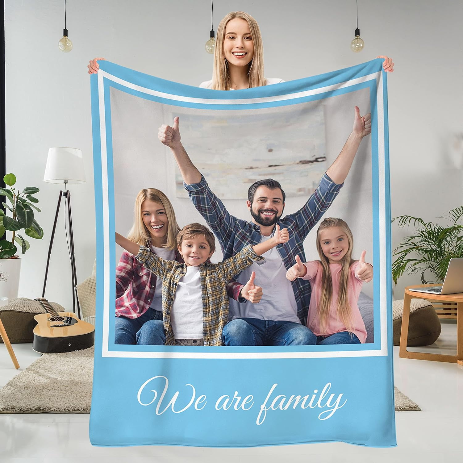 StellarStyle Custom Blanket with Photos Personalized Throw Blanket with