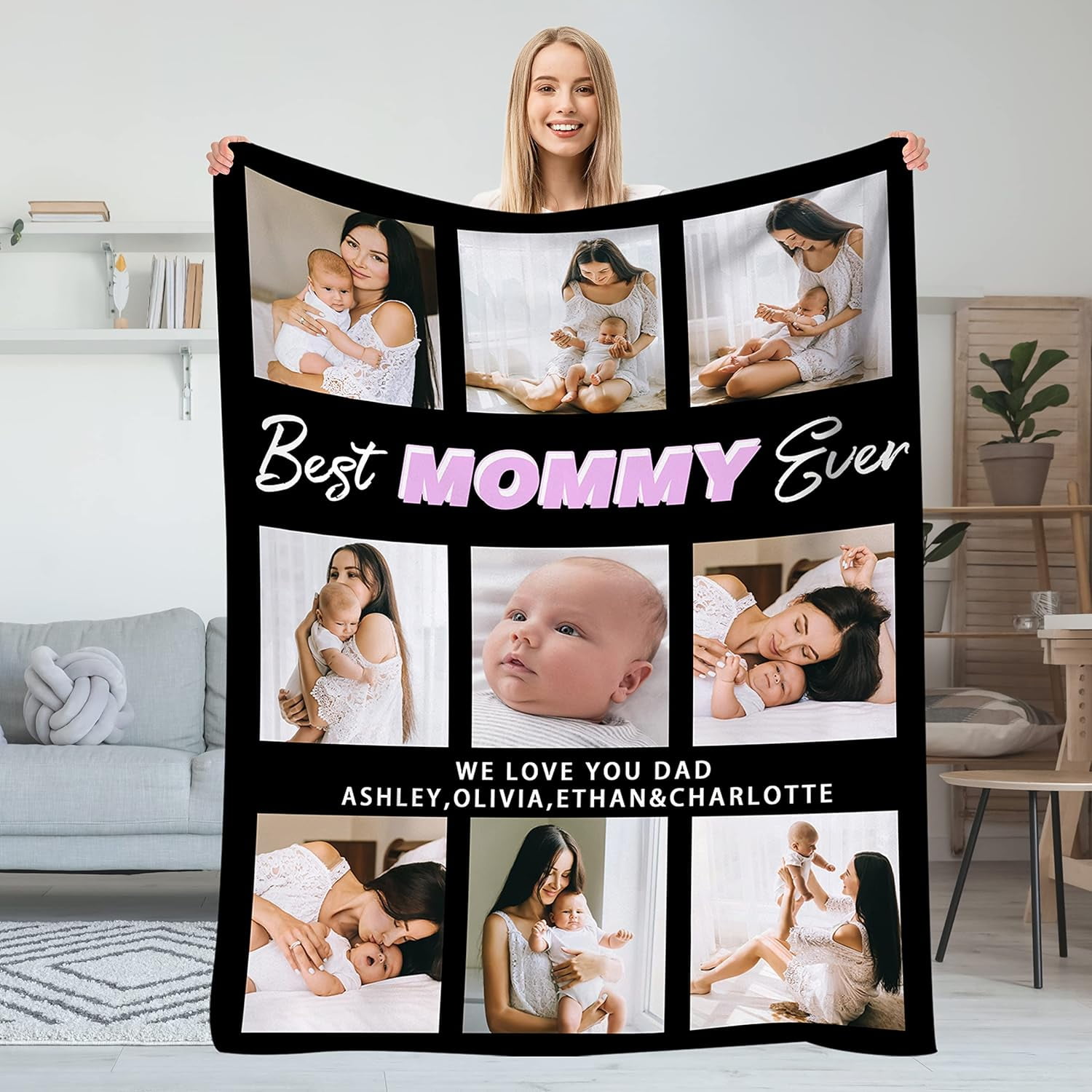 StellarStyle Custom Blanket with Photos Personalized Throw Blanket with