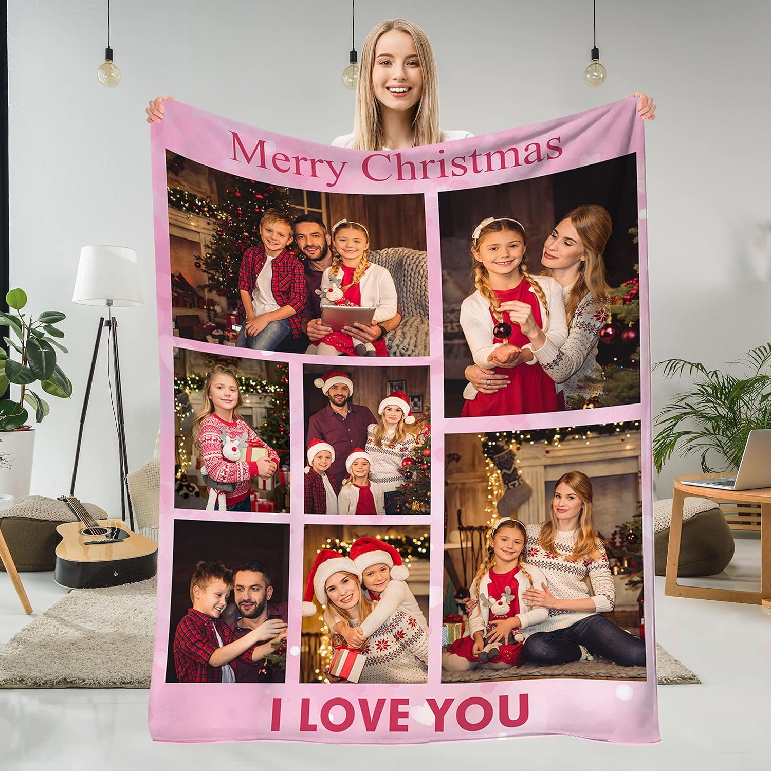 StellarStyle Custom Blanket with Photos Personalized Throw Blanket with