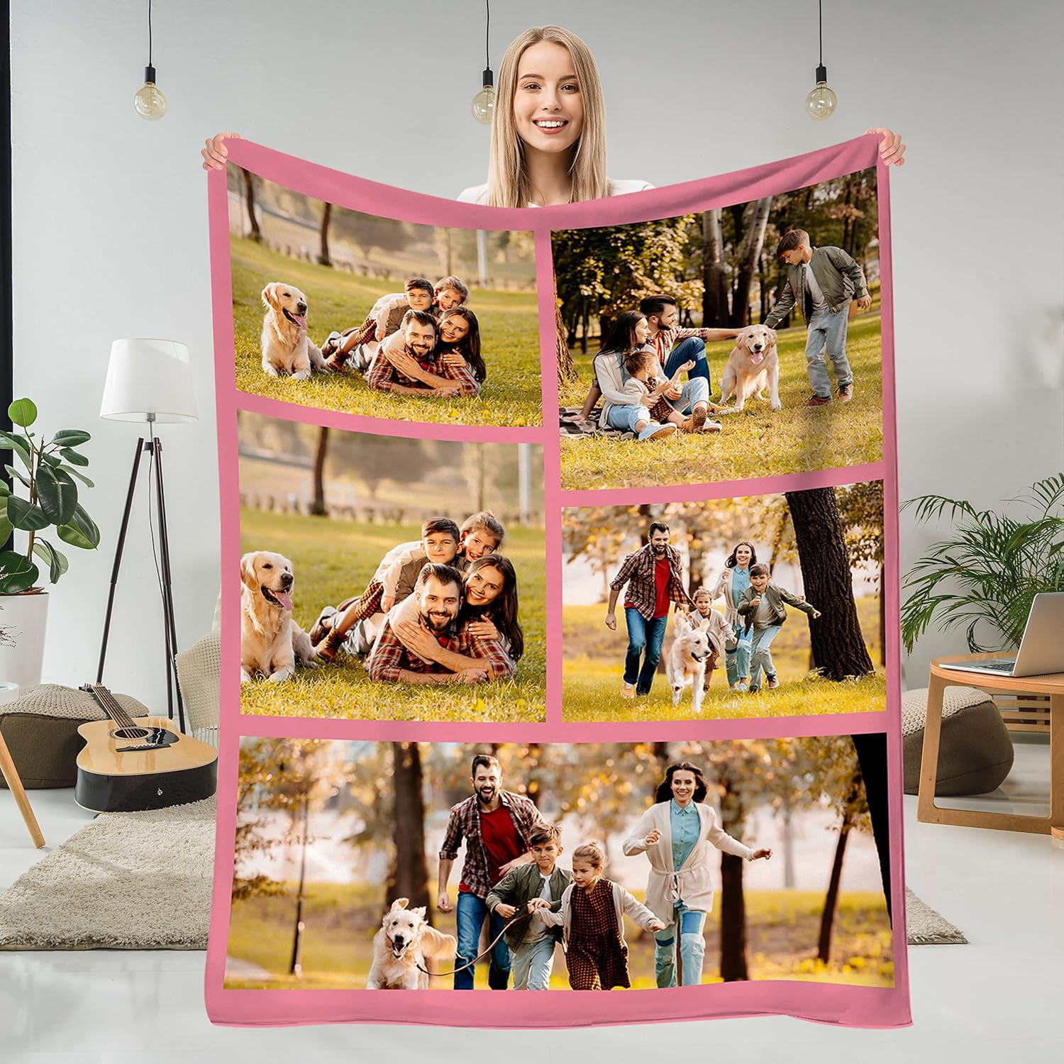 StellarStyle Custom Blanket with Photos Personalized Throw Blanket with