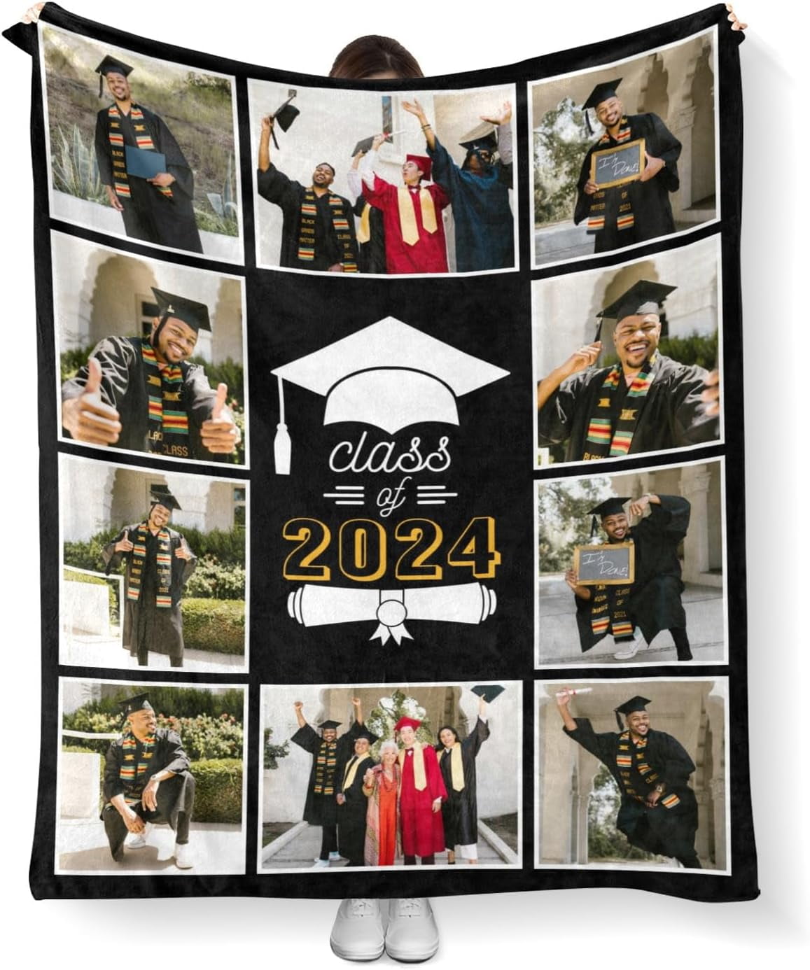 StellarStyle Custom Graduation Blankets with Name of The School