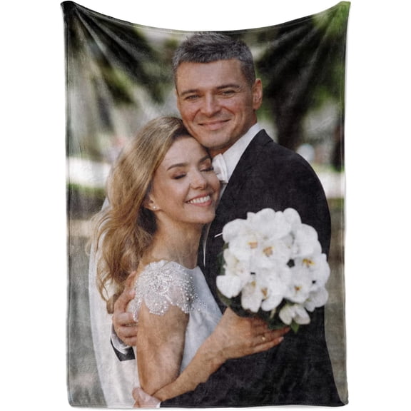 StellarStyle Ships Next Day, Custom Blanket with Picture - Printed in USA, Personalized Photo Blanket (Fleece – 50x60)