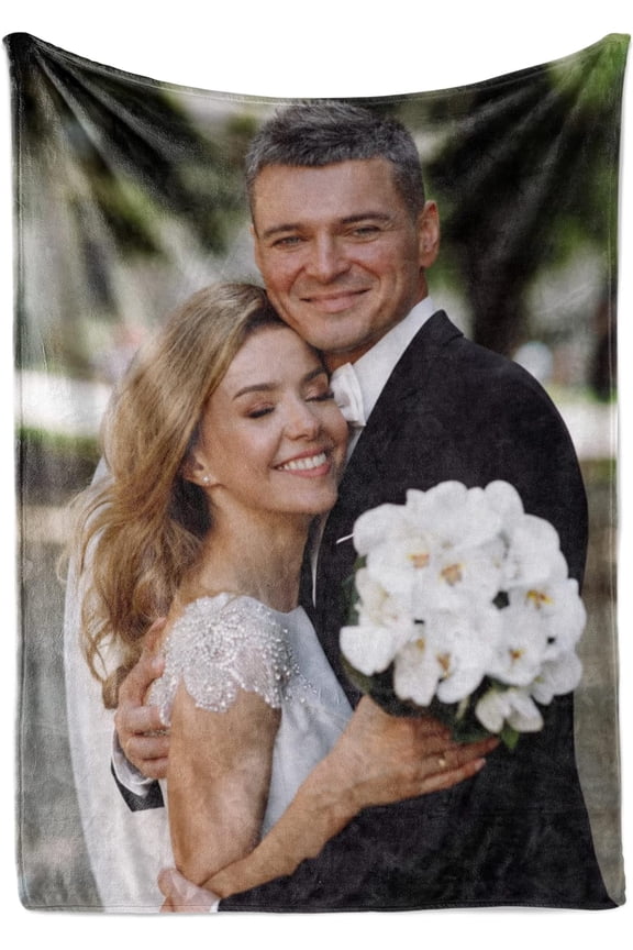 Ships Next Day, Custom Blanket with Picture - Printed in USA, Personalized Photo Blanket (Fleece – 50x60)