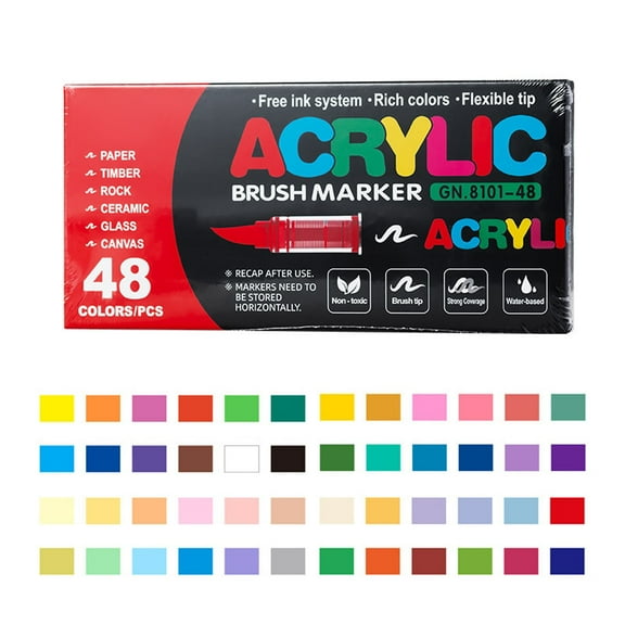 Stellaya Acrylic Markers For Coloring Books Painting Supplies Official Art Marker Set for Adults with Smooth Liquid Ink and 2ML Tip Precision