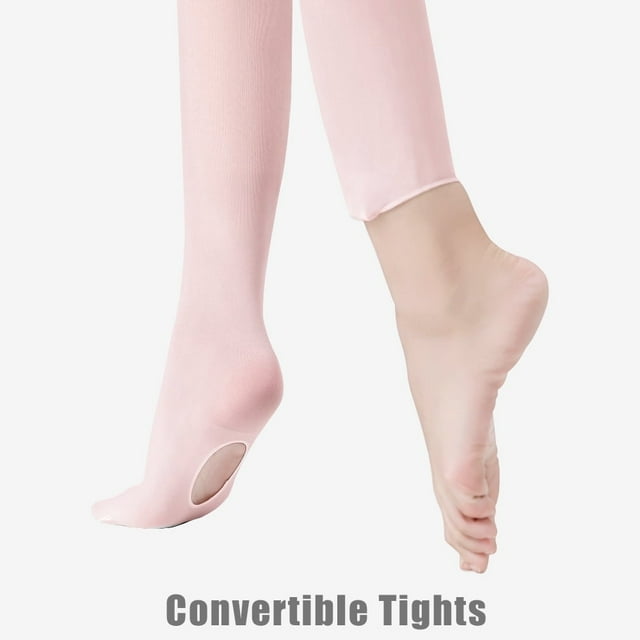 Stelle 2 Pairs Ballet Tights Ultra Stech Soft Pro Footed School Uniform Convertible Dance ...