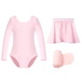 thumbnail image 1 of Stelle 3 Piece Ballet Leotard Long Sleeve Dress Set with Elastic Chiffon Skirt Ballerina Tights Dance Combo for Toddler Girls,Ballet Pink,2-3T, 1 of 7