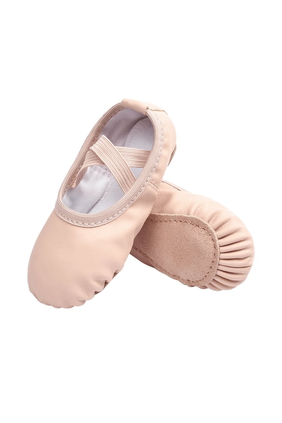 Ballet Dance Shoes Full Sloe Soft Leather Slippers for Toddler Girls,Ballet Pink