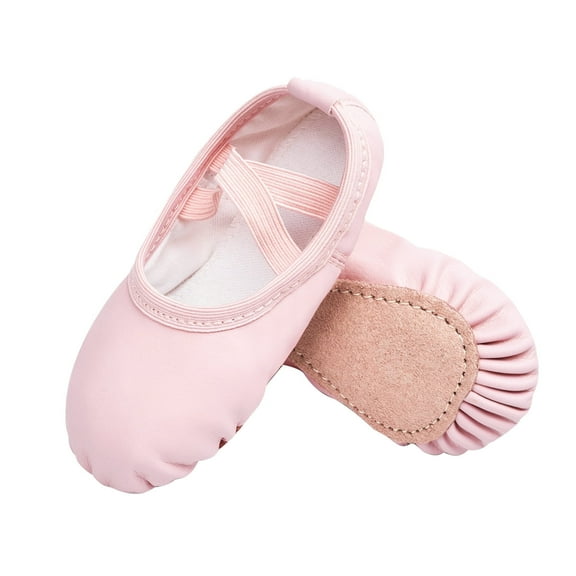 Stelle Ballet Dance Shoes Full Sloe Soft Leather Slippers for Toddler Girls,Pink