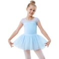 thumbnail image 1 of Stelle Ballet Leotard Mesh Cap Sleeveless Tutu Skirted Ballerina Dress Outfit for Girls,Blue,4T, 1 of 8