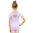 thumbnail image 1 of Stelle Ballet Leotards Bow Back Short Sleeve leotard for Girls/Toddlers/Kids Dancewear,Lavender,5T, 1 of 7