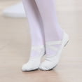 thumbnail image 1 of Stelle Ballet Shoes Highly Elastic Canvas Ballerina Dance Slippers for Toddler Girls Little Kid,White, 1 of 5