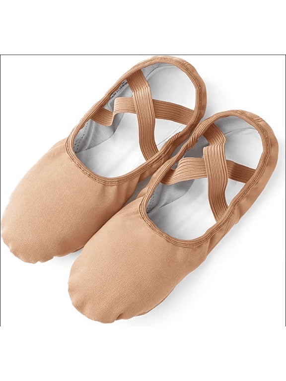 Ballet Shoes Soft Canvas Dance Split Sole Dance Slippers Flats for Girls Adult Women,Sand