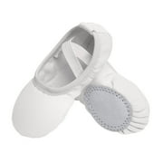 Stelle Ballet Slippers Cancas Leather Soles Ballerina Dance Shoes Flats for Girls,White