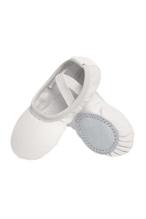 Ballet Slippers Cancas Leather Soles Ballerina Dance Shoes Flats for Girls,White