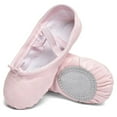 thumbnail image 1 of Stelle Canvas Ballet Shoes Spit Dance Slippers Flats Yoga Adjustable Bowknot Dance Shoes for Toddler Girls,Ballet Pink,5 Big Kids, 1 of 7