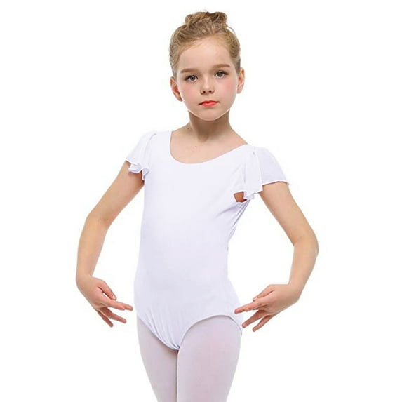 Stelle Girl's Ruffle Cap Sleeve Classic Ballet Leotard,Toddler Ballerina Gymnastic Outfit Outfits Basic Dance Leotard,Lavender,4T