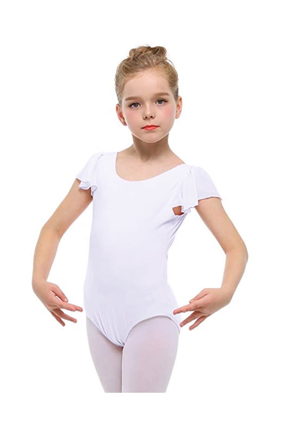 Girl's Ruffle Cap Sleeve Classic Ballet Leotard,Toddler Ballerina Gymnastic Outfit Outfits Basic Dance Leotard,Lavender，8 Years