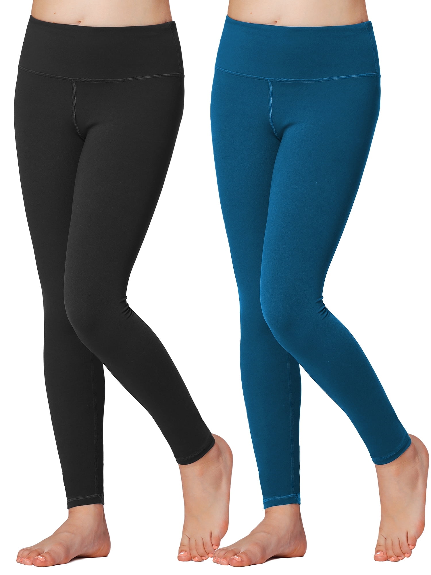 Stelle Girls 2 Pairs Athletic Leggings with Hidden Pockets,Full Legnth  Running Yoga Pants Workout Dance Leggings Tights for Tween Girls High  Waisted Stretchy Active Leggings,5-16Y Black+Blue 