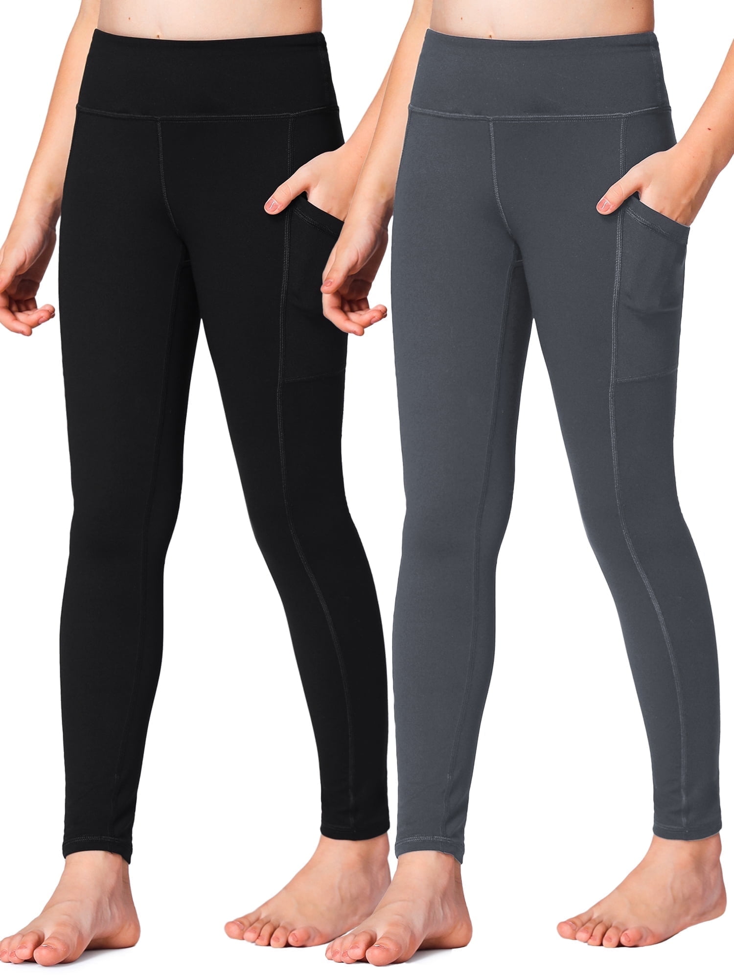 Black With Stud Logo Workout Leggings (Kids) main image 1
