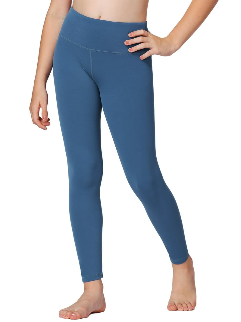 Girls High Waist Yoga Leggings - Stretchy, Tummy Control, Squat-Proof Athletic Tights For Sports & Daily Wear