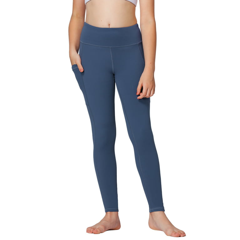 Stelle Girls' High Rise Athletic Leggings with Side Pockets,High
