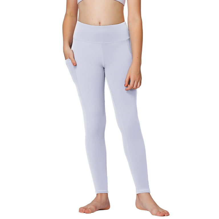 Stelle Girls' High Rise Athletic Leggings with Side Pockets,High