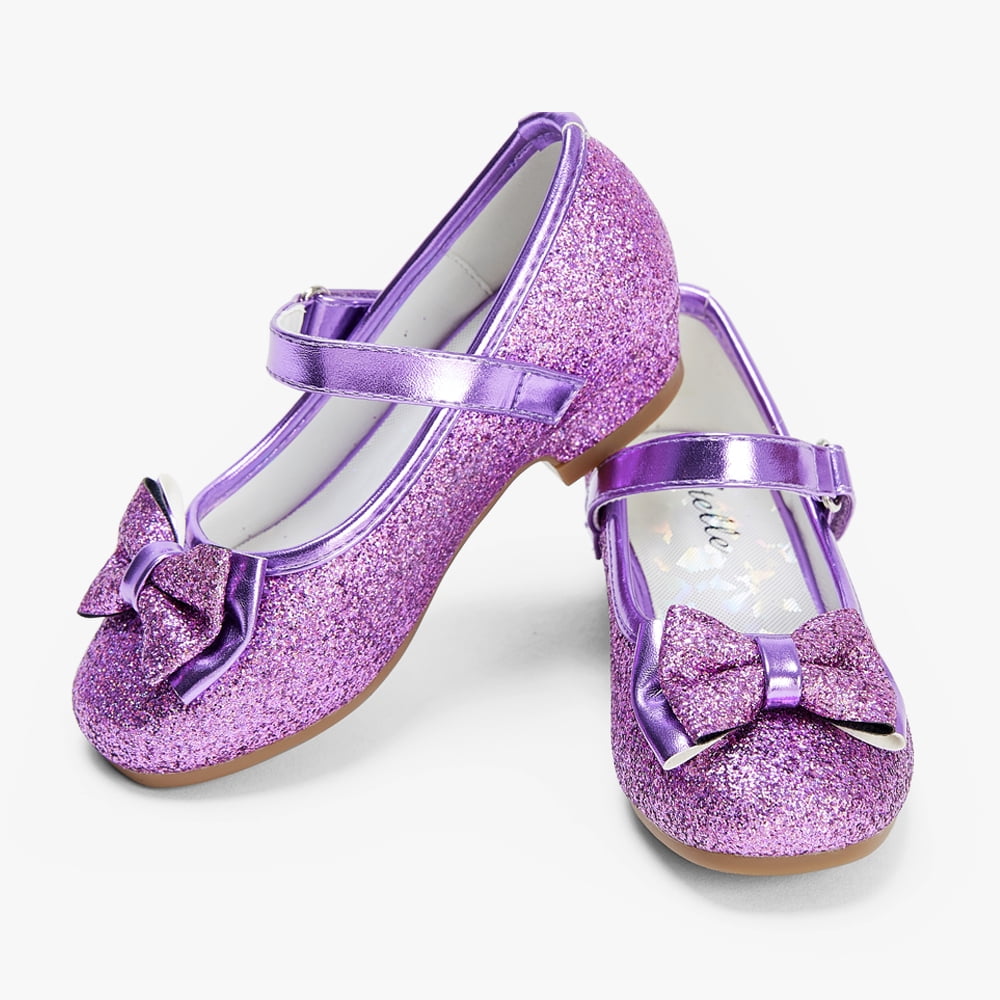 Stelle Girls Mary Jane Glitter Shoes Low Heel Princess Dress Shoes