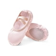 thumbnail image 1 of Stelle Girls Satin Ballet Shoes Split Sole Dancing Flats with Adjustable Lace,Gymnastics Ballet Slippers Dance Shoes for Toddler/Little Girls/Big Girls,Ballet Pink, 1 of 7