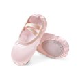 thumbnail image 1 of Stelle Girls Satin Ballet Shoes Split Sole Dancing Flats with Adjustable Lace,Gymnastics Ballet Slippers Dance Shoes for Toddler/Little Girls/Big Girls,Ballet Pink, 1 of 7
