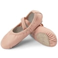 thumbnail image 1 of Stelle Girls Soft Leather Dance Shoes Split Sole Ballet Slippers for Kids Toddler Performance Yoga Shoes Ballerina Shoes Flats,Pink, 1 of 6