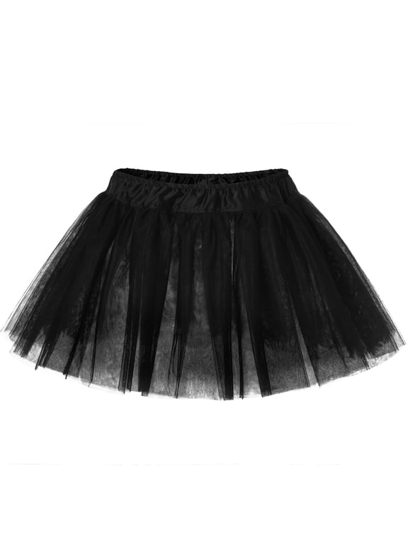 Girls Tutu Skirt Elastic Waisted Dance Ballet Tutu Dress Up Princess Party Skirt,2-9Y Black