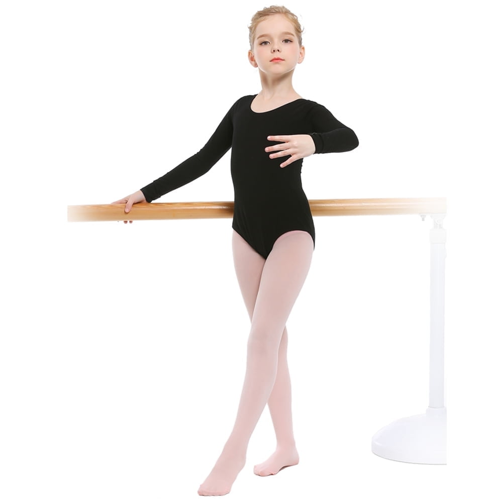 Stelle Little Girls Footed Dance Tights Students School Footed Tights,Ultra  Soft Toddler Stretch Ballet Tights Girls Leggings Uniform Tights,Black 
