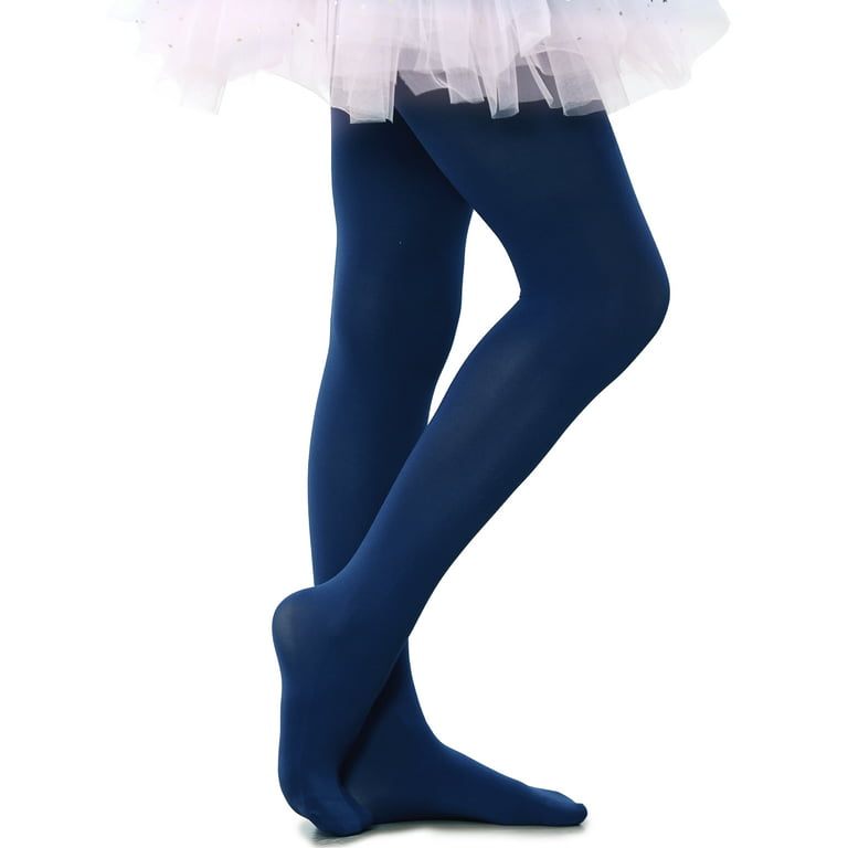 Stelle Little Girls Footed Dance Tights Students School Footed Tights,Ultra  Soft Toddler Stretch Ballet Tights Girls Leggings Uniform Tights Christmas  Halloween Costume Elf Leggings,Navy 