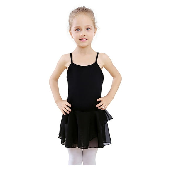 Stelle Sleeveless Camisole Ballet Leotard Activewear Dance Dress for Toddler/Little Girl/Big Girl,Black,7-8 Years