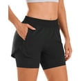 thumbnail image 1 of Stelle Women 2 in 1 Running Shorts High Waisted Athletic Shorts Gym Workout Shorts, 1 of 5