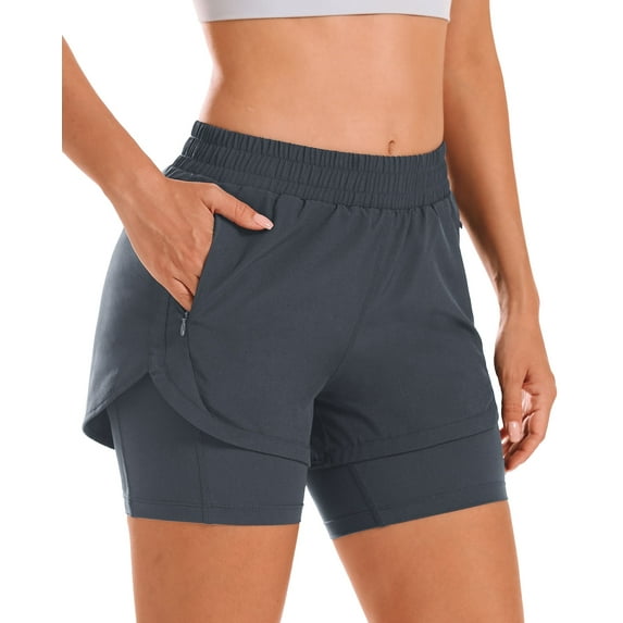 Stelle Women 2 in 1 Running Shorts High Waisted Athletic Shorts Gym Workout Shorts