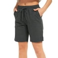 thumbnail image 1 of Stelle Women's 7" Bermuda Shorts Casual Drawstring Cotton Lounge Shorts with Pockets,Above Knee Length Athletic Running Workout Yoga Sweat Shorts,Summer Loose Comfy Lightweight Pants,XS-XXL Gray, 1 of 8